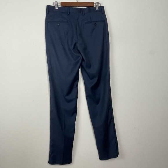 Ted Baker London Blue Jarrow Regular-Fit Wool Dress Pants Size 31 - Picture 4 of 7